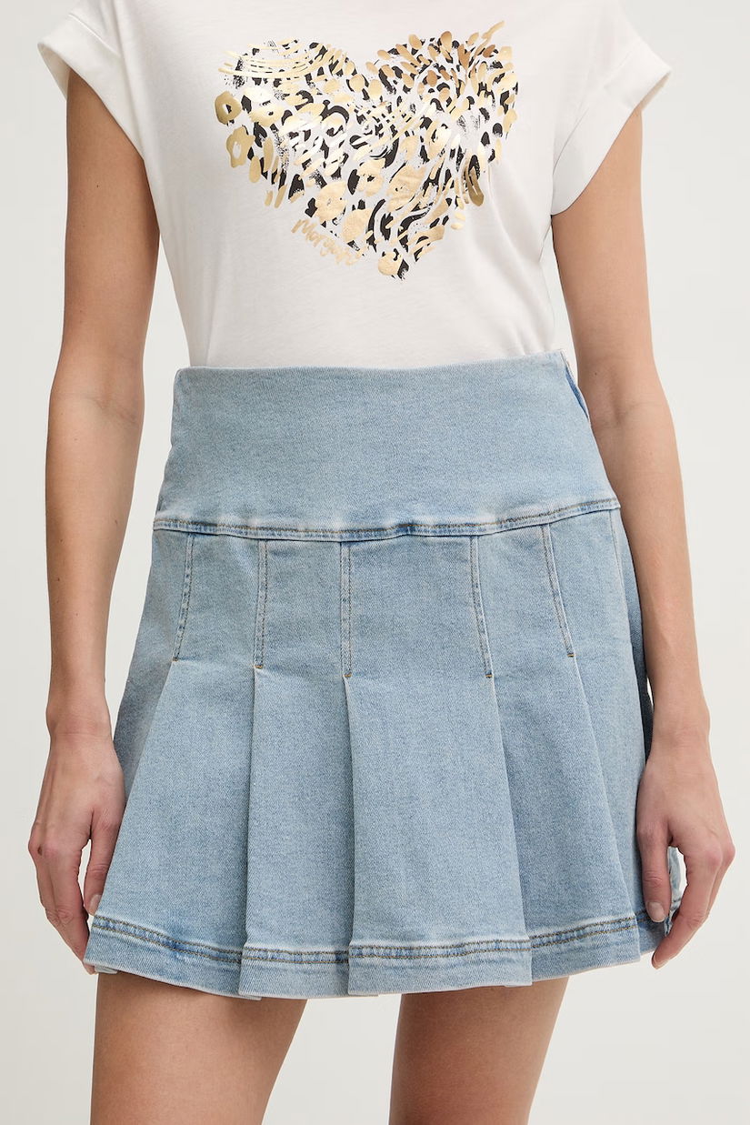 Morgan fustă plisată din denim