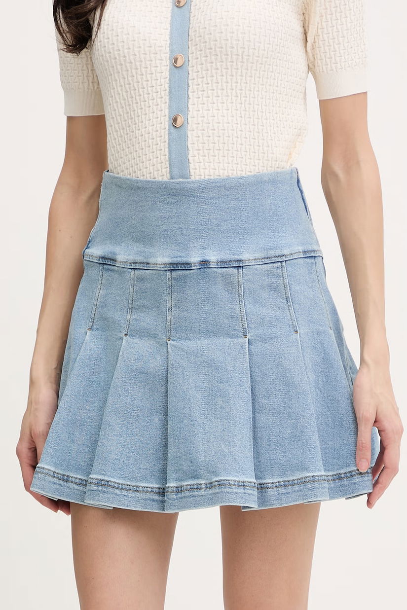 Morgan fustă plisată denim