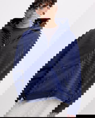 Vans hanorac cu fermoar și glugă pentru bărbați, din bumbac Premium LX Full Zip