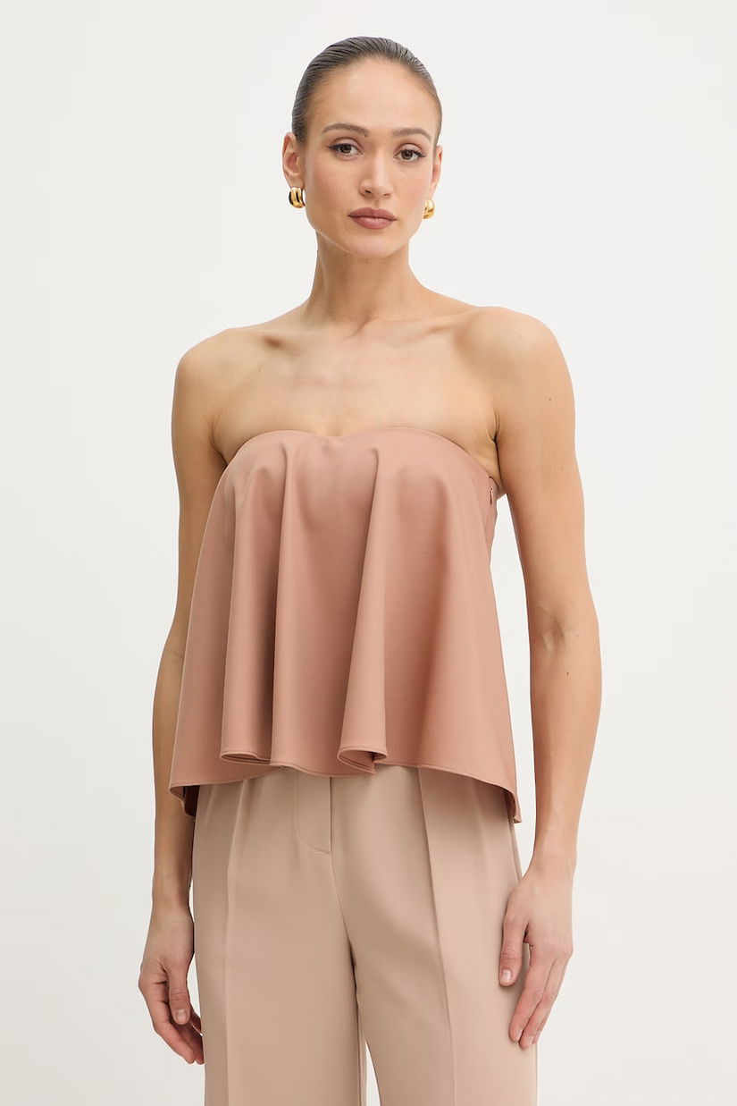 Twinset bluză cu umerii goi de pentru femei, cu amestec de lână