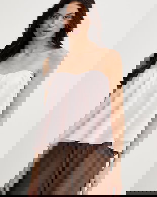 Twinset bluză cu umerii goi pentru femei, cu amestec de lână