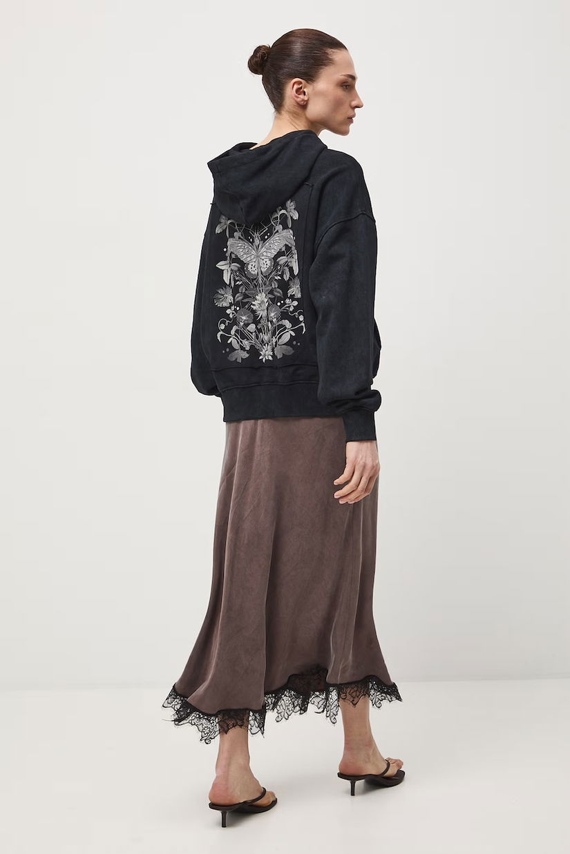 Medicine hanorac cu fermoar și glugă pentru femei, din bumbac