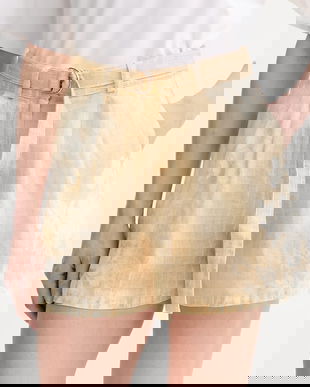 ERMANNO Firenze pantaloni scurți pentru femei, din in