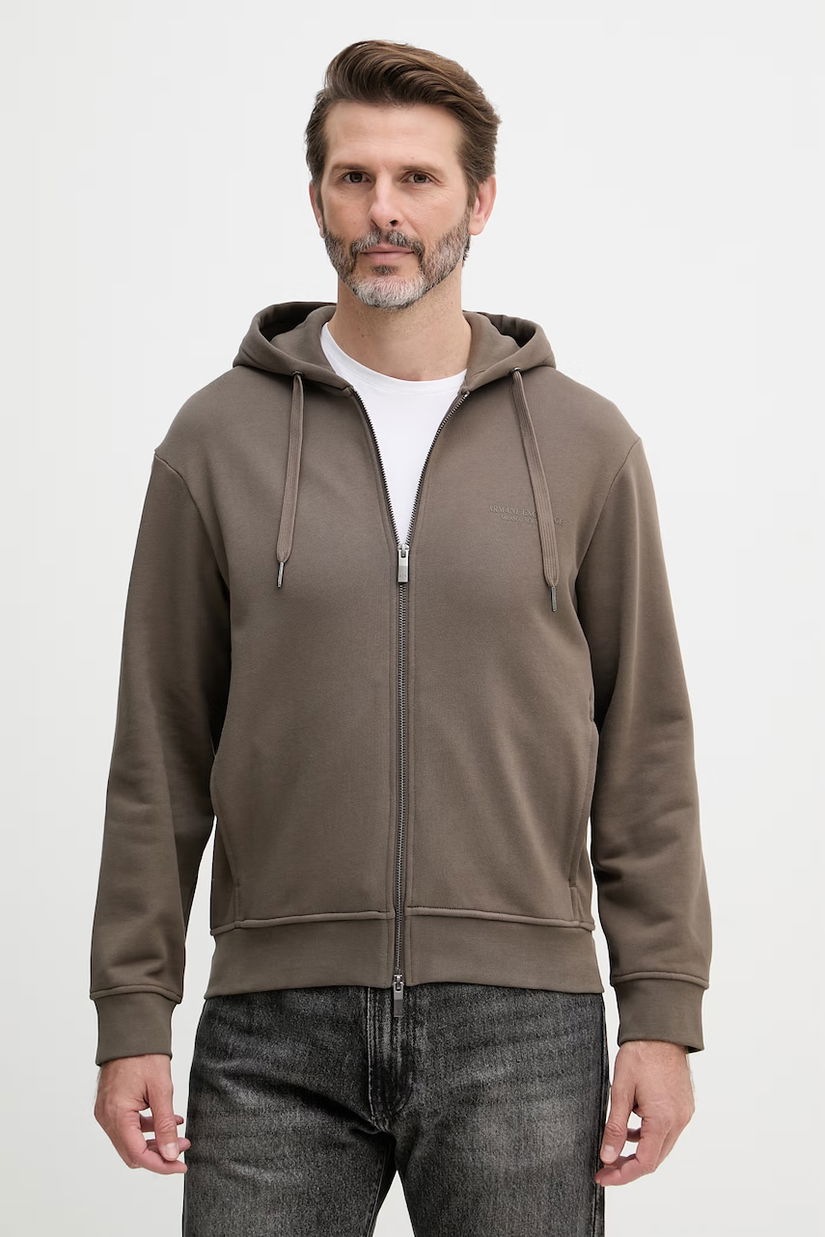Armani Exchange hanorac cu fermoar și glugă pentru bărbați, din bumbac