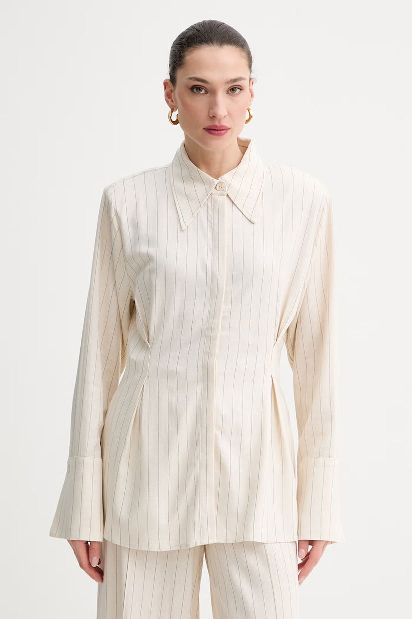 Gestuz cămașă pentru femei, cu amestec de in