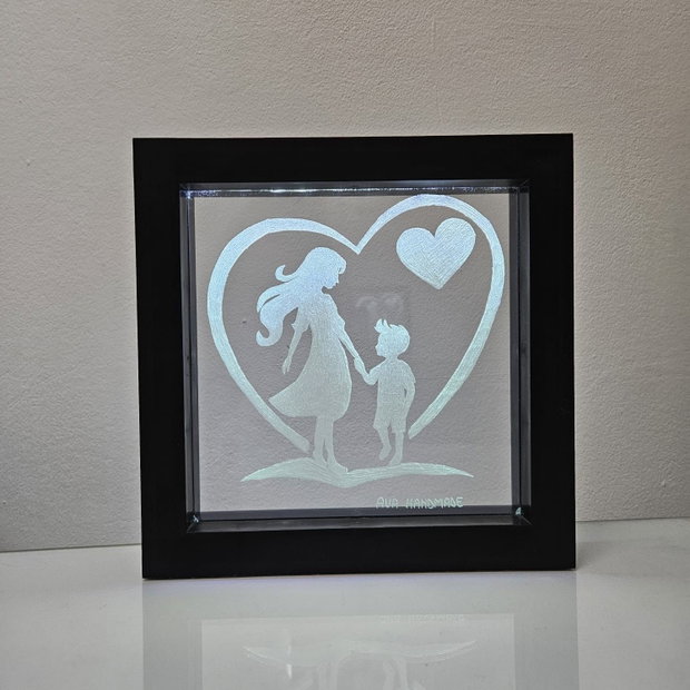 Lampă LED Personalizată  - La Mulți Ani - MAMA de BAIAT - Gravata Manual