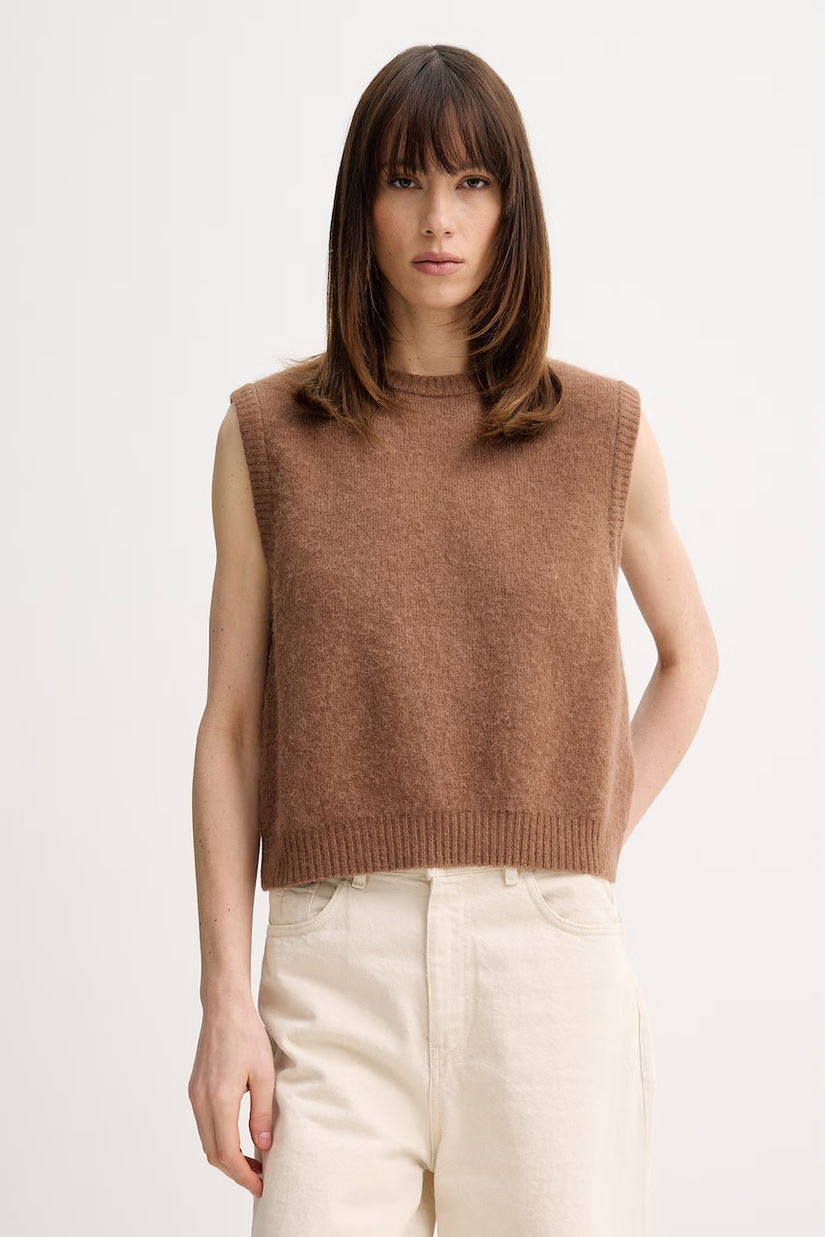 American Vintage vestă din amestec de lână