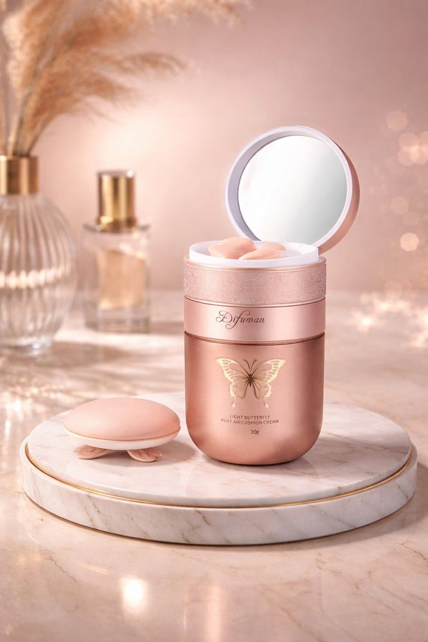 Fond de ten Cushion Butterfly Air Difuman 30g Textura aerata, aspect natural si luminos