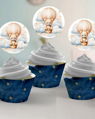Toppere Ursuleț cu biberon în balon
