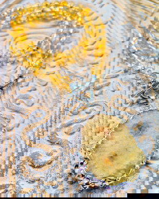 Colier cuart solar galben & citrin