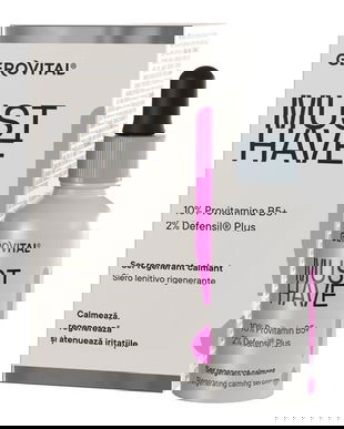 Ser Regenerant Calmant cu 10% Provitamina B5 si 2% Defensil Plus - Gerovital Must Have! Regenerating Calming Serum, 30 ml