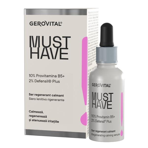 Ser Regenerant Calmant cu 10% Provitamina B5 si 2% Defensil Plus - Gerovital Must Have! Regenerating Calming Serum, 30 ml