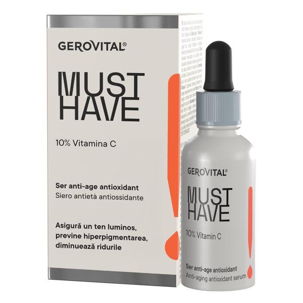Ser Anti-Age Antioxidant cu 10% Vitamina C - Gerovital Must Have! Anti-Aging Antioxidant Serum, 30 ml