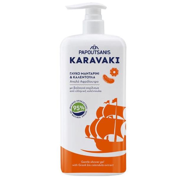 Gel de Dus cu Mandarine si Galbenele - Karavaki Tangerine &amp; Calendula Shower Gel, 750 ml
