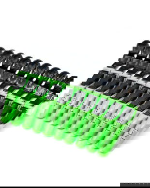 Cleme pentru păr 10 bucăți, negru + verde