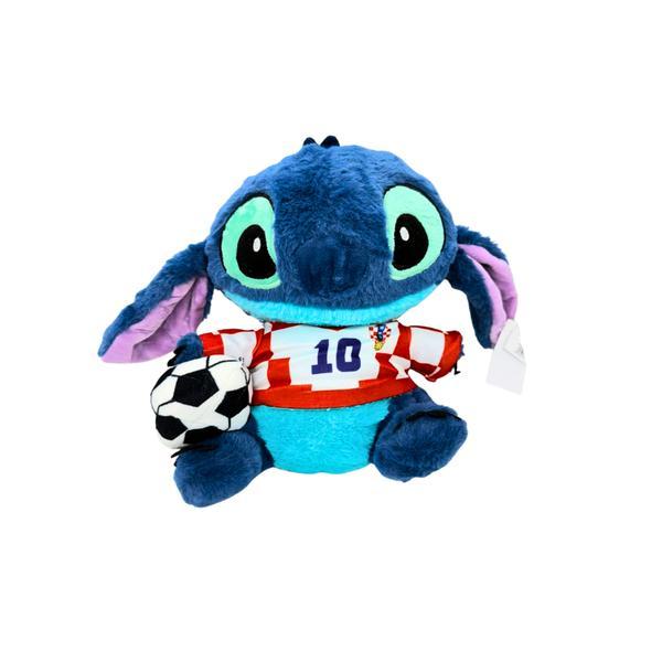 Jucarie Plus Stitch Fotbal 2026 tricou rosu, 20 cm