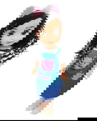 Papusa Lovely Gabby, 35 cm - Papusa Fashion cu Par Negru si Bentita