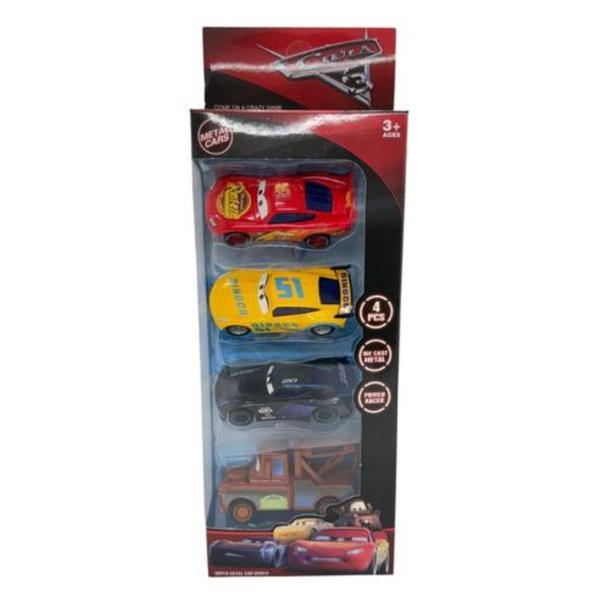 Set 4 Masinute Cars, 9 cm &ndash; Masinute Metalice Curse pentru Copii