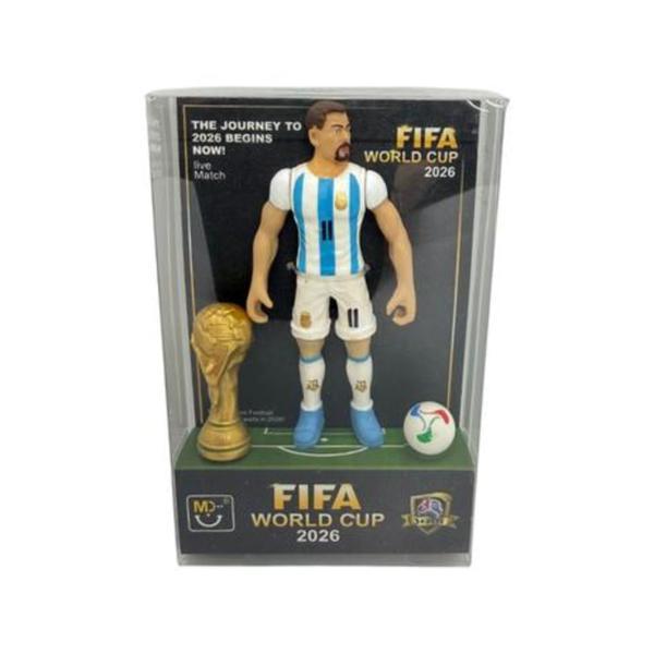 Figurina Fotbal World Cup 2026, 10 cm &ndash; Jucarie Fotbalist cu Trofeu si Minge