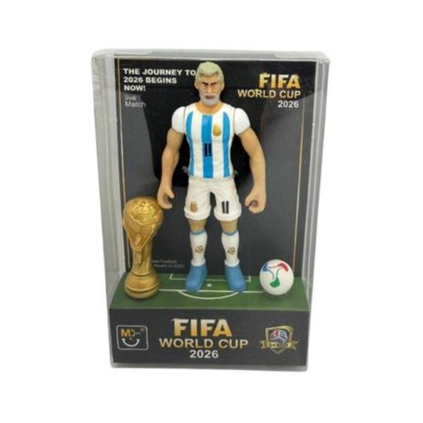 Figurina Fotbal World Cup 2026, 10 cm - Jucarie Fotbalist cu Trofeu si Minge