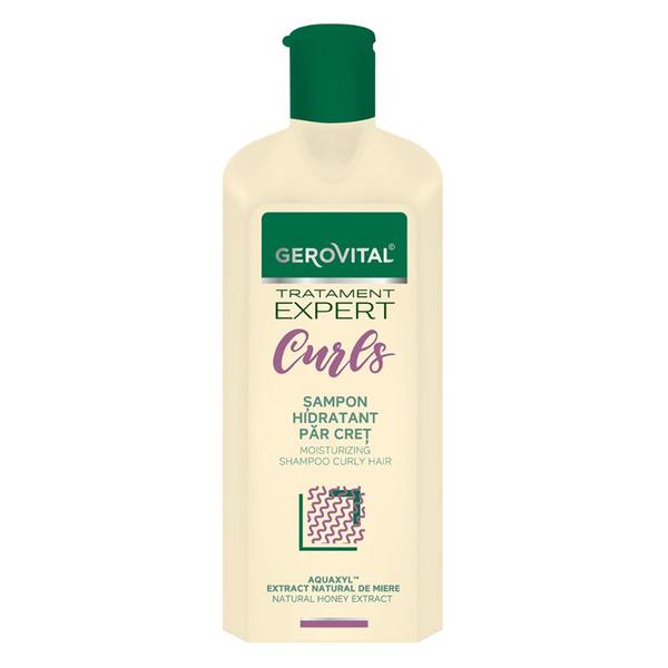 Sampon Hidratant cu Aquaxyl si Extract Natural de Miere pentru Par Cret - Gerovital Tratament Expert Curls Moisturizing Shampoo Curly Hair, 250 ml