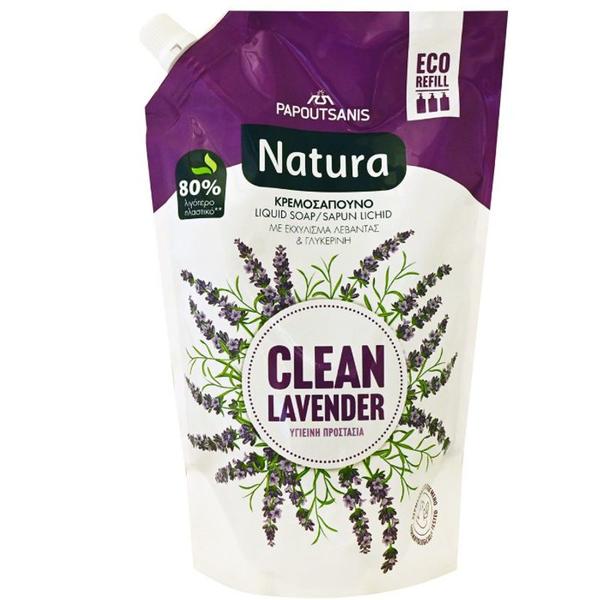Rezerva Sapun Lichid pentru Maini - Natura Clean Lavender Lichid Soap Eco Refill, 750 ml