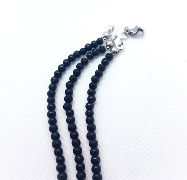 Colier tip chocker din perle de sticlă și cristal