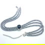 Colier tip chocker din perle de sticlă și cristal