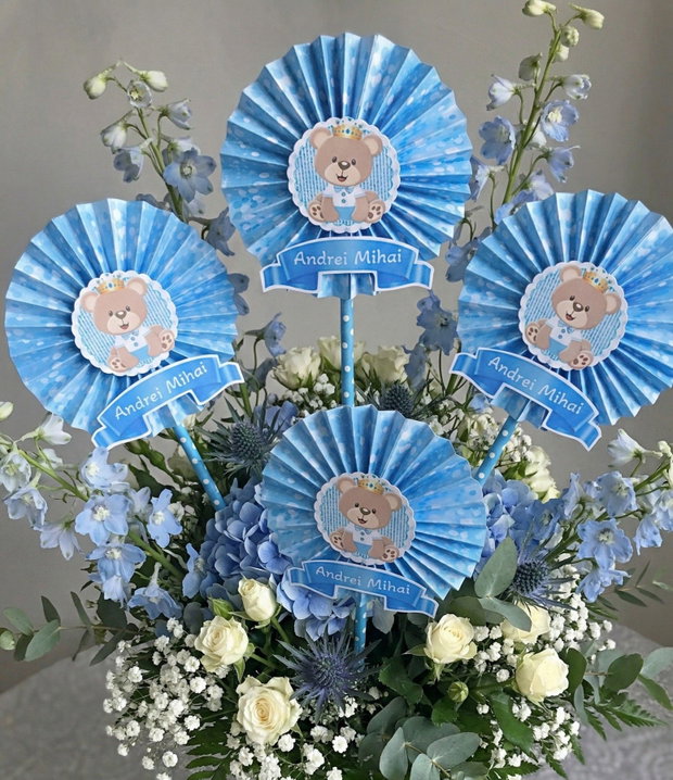 Decorațiuni botez  ursuleț- personalizate