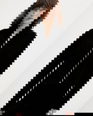 HUGO Blue bluză din velur Dessie_B