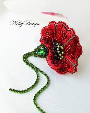 Mac - Brosa broderie manuala