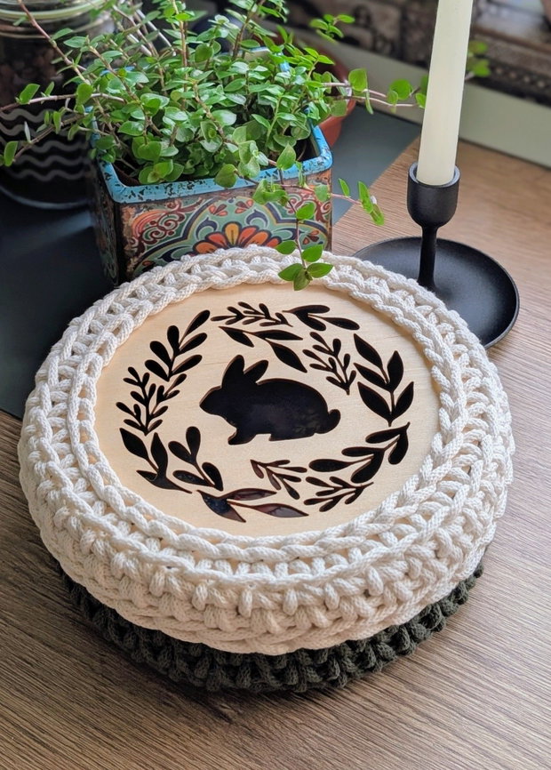 Coș decorativ handmade "Tărâmul croșetat al Yarei"