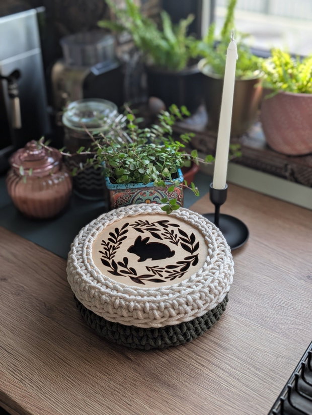 Coș decorativ handmade "Tărâmul croșetat al Yarei"