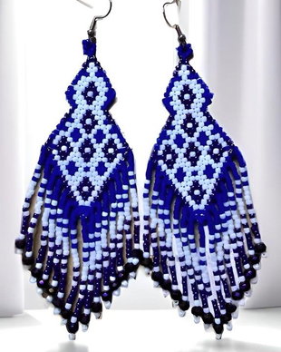 Cercei handmade Aurora Indigo