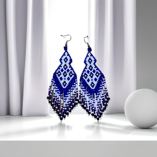 Cercei handmade Aurora Indigo