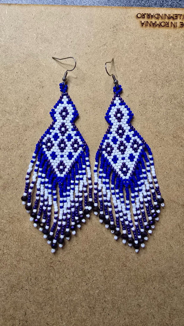 Cercei handmade Aurora Indigo