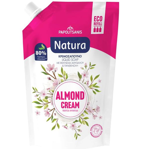 Rezerva Sapun Lichid Cremos pentru Maini - Natura Almond Cream Lichid Soap Eco Refill, 750 ml