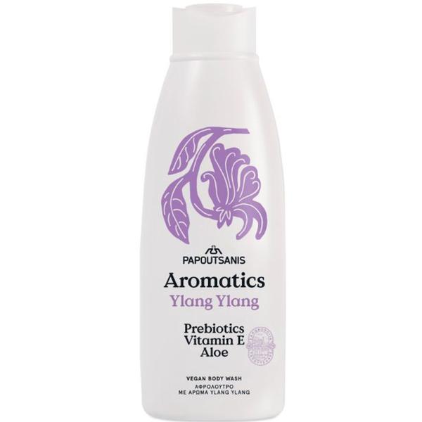Gel de Dus 100% Vegan cu Parfum de Ylang Ylang - Papoutsanis Aromatics Ylang Ylang Vegan Body Wash, 650 ml