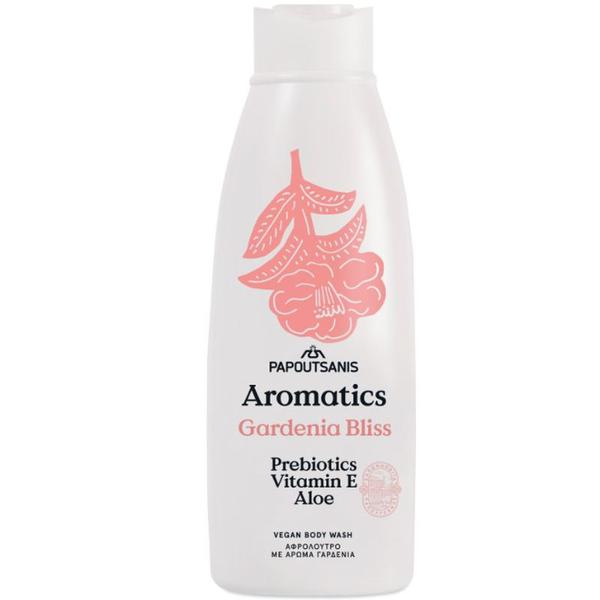 Gel de Dus 100% Vegan cu Parfum de Gardenia - Papoutsanis Aromatics Gardenia Bliss Vegan Body Wash, 650 ml