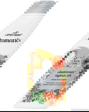 Gel de Dus 100% Vegan cu Ulei de Argan - Papoutsanis Aromatics Nutri Care Body Wash Luminous Argan Oil, 600 ml