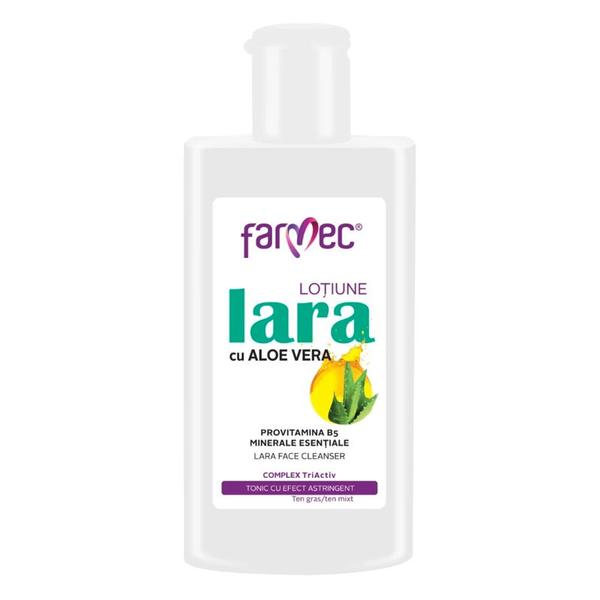 Lotiune Tonica Lara cu Aloe Vera - Farmec Lara Face Cleanser, 150 ml