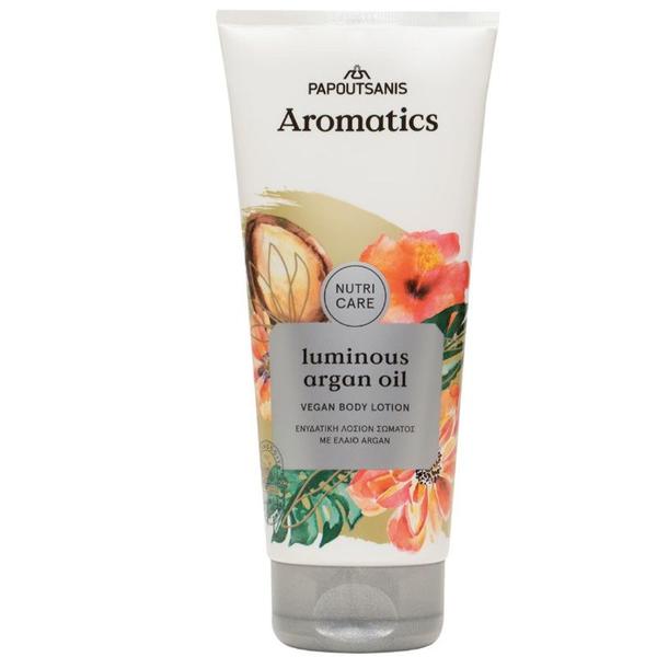 Lotiune de Corp 100% Vegana cu Ulei de Argan - Papoutsanis Aromatics Nutri Care Body Lotion Luminous Argan Oil, 200 ml