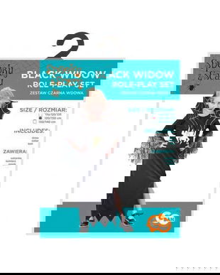 Costum carnaval Vaduva Neagra pentru copii, marime 120/130 cm ( 6-8 ani)