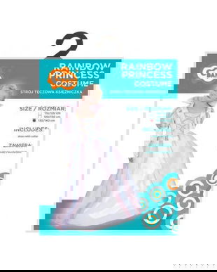 Costum carnaval Printesa Curcubeu pentru copii marime 130/140 cm (8-10 ani)