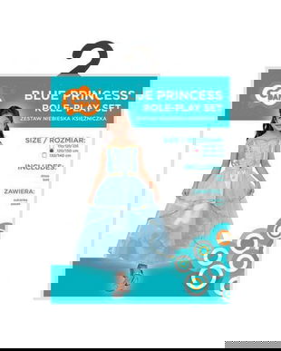 Costum carnaval Printesa Albastra pentru copii, marime 120/130 cm (6 - 8 ani)