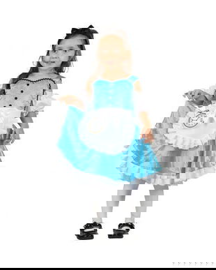 Costum carnaval Alice pentru copii, marime 92/104 cm ( 3 - 4 ani)