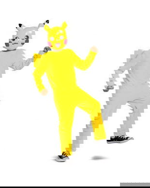 Costum carnaval pentru copii Pikachu Classic- Pokemon, marime S (4-6 ani)