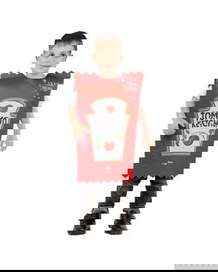 Costum carnaval Ketchup pentru copii 3-4 ani (92-104 cm)