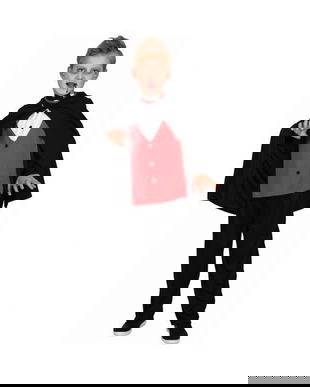 Costum carnaval Gotic Vampir pentru copii cu pelerina si bluza, 5 - 6 ani (110/120 cm)