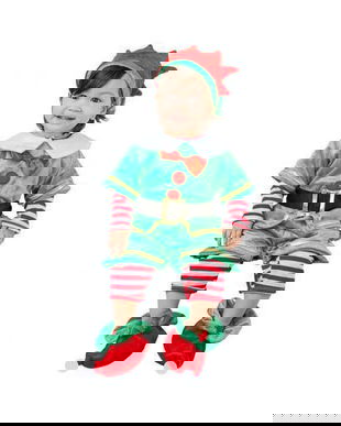 Costum Elf (Spiridus) pentru copii 3-4 ani (92/104 cm)